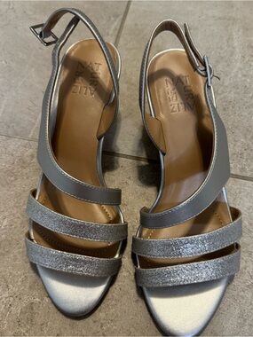 Tai Silver Glitter Strappy Slingback Sandals